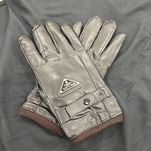 Prada Dark Gray Men's Leather Gloves